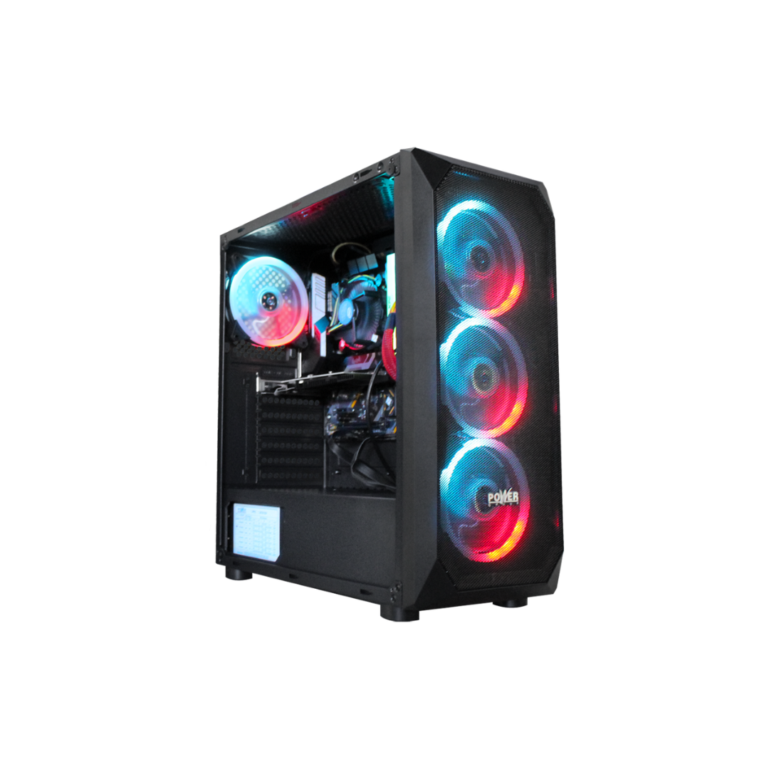 Chasis gamer power group L18 de 4 ventiladores ARGB