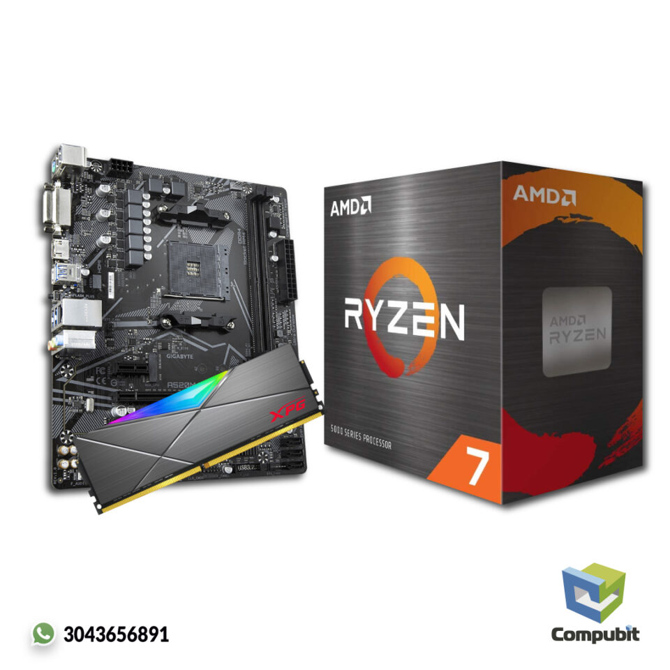 Combo Ryzen 7 5700g para juegos gamers + 8gb ram + a520 board gigabyte