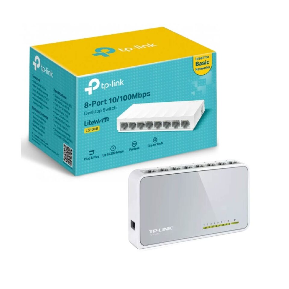 SWITCH TP-LINK 8 PUERTOS ESCRITO MINI TL-SF1008D BASE 10/100