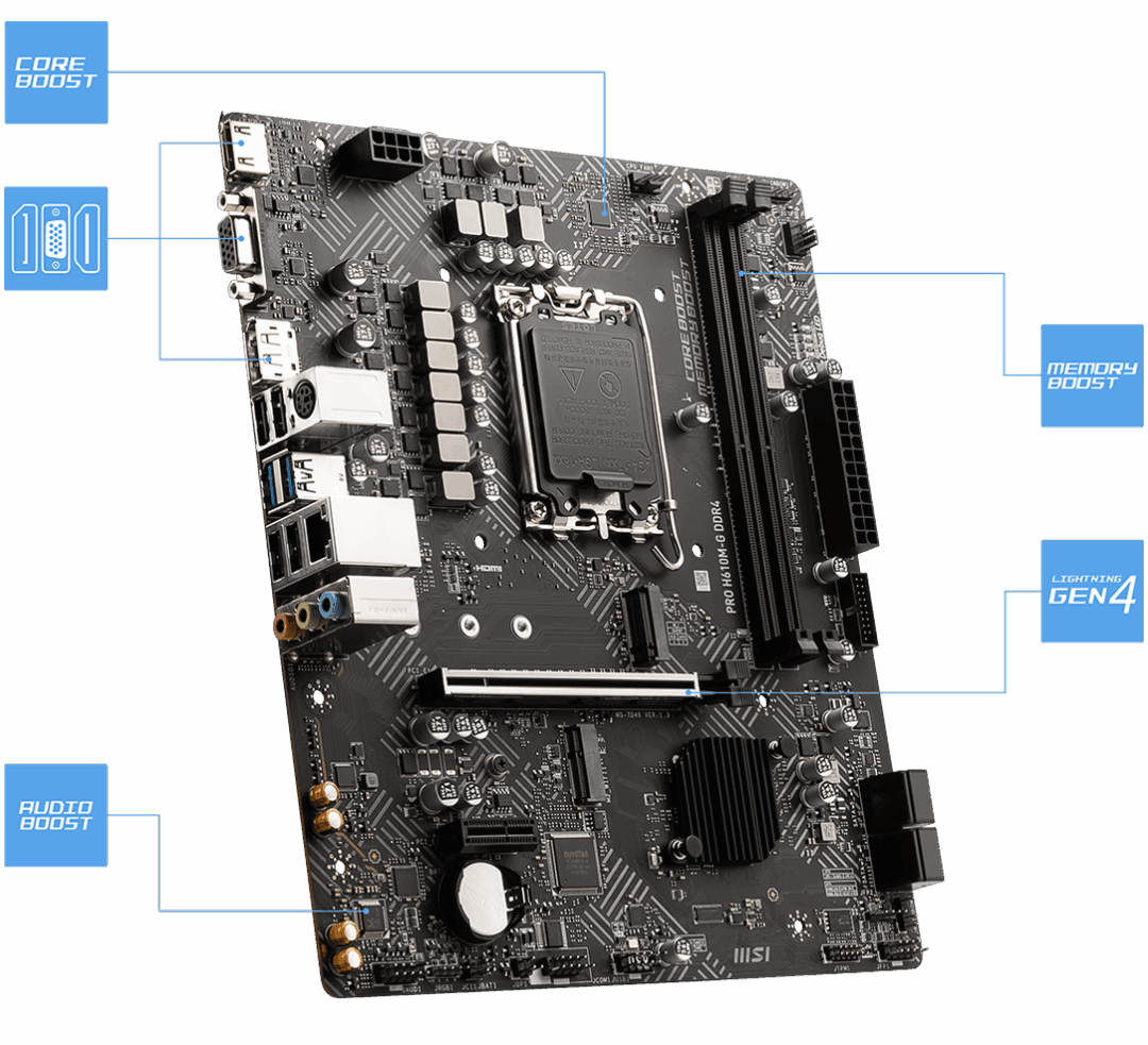 BOARD MSI PRO H610M-G - Imagen 2