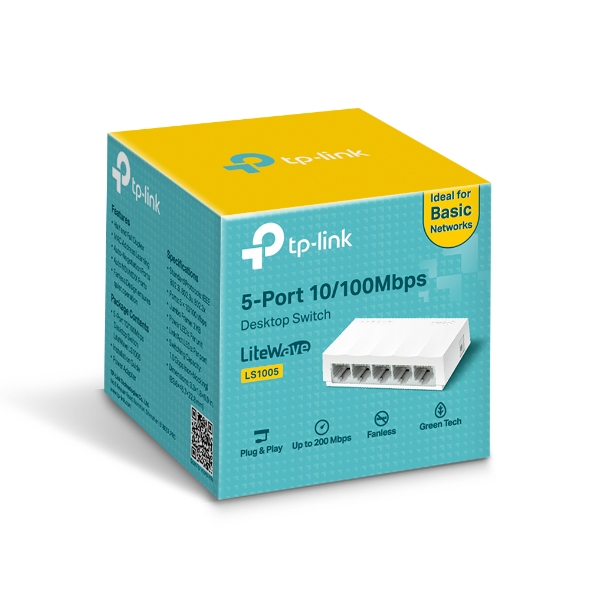 TPLINK Switch LS1005 de escritorio de 5 puertos a 10/100Mbps