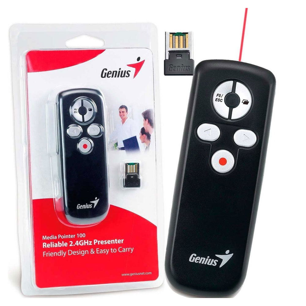 Apuntador Laser Genius Media Pointer 100 USB Negro